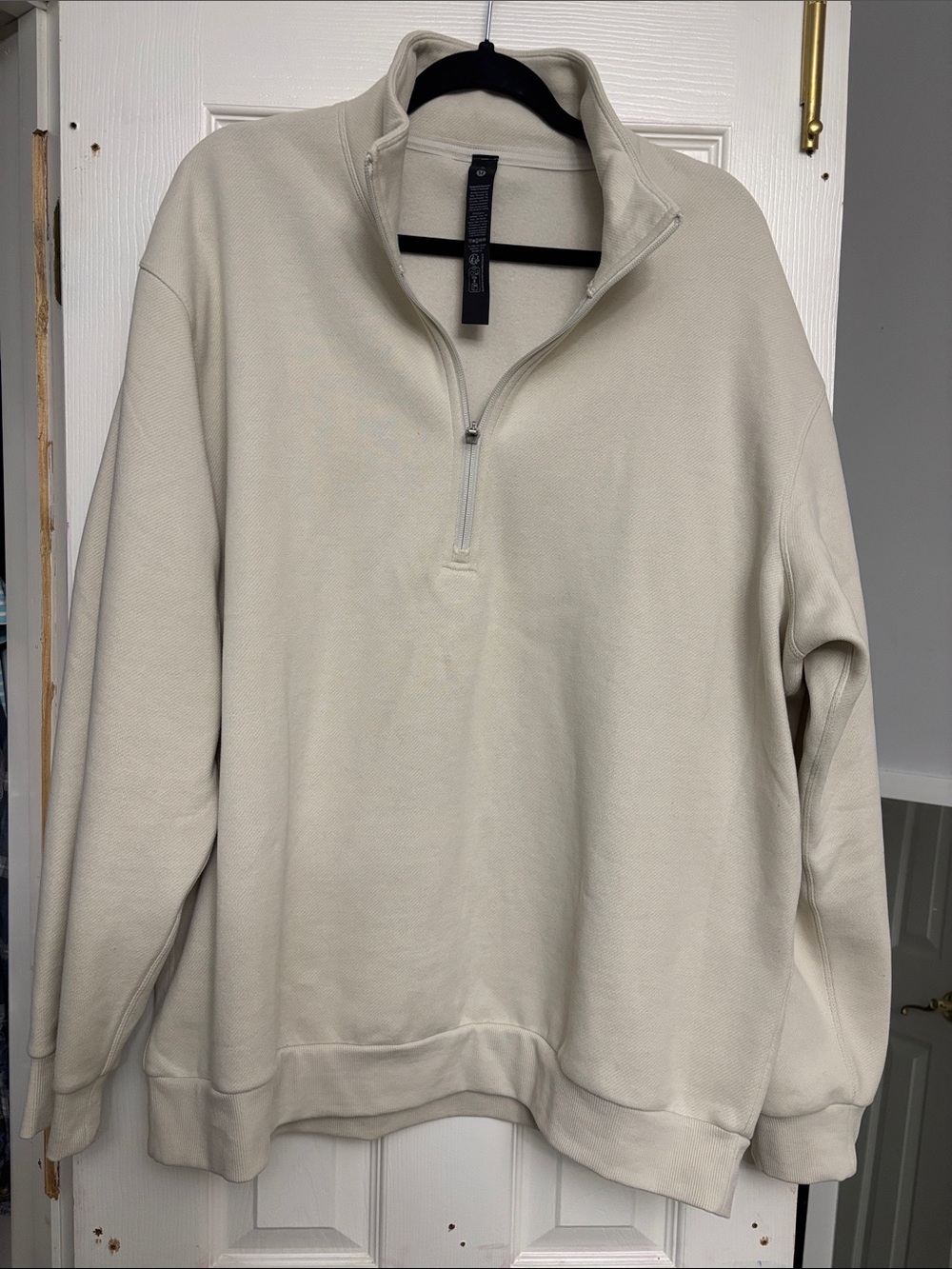 lululemon athletica Men's Light Cream Half-Zip Pullover